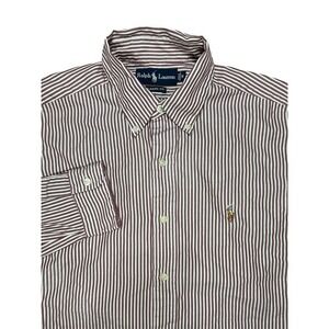 Polo Ralph Lauren Classic Fit Long Sleeve Button Down Striped Red Men's M